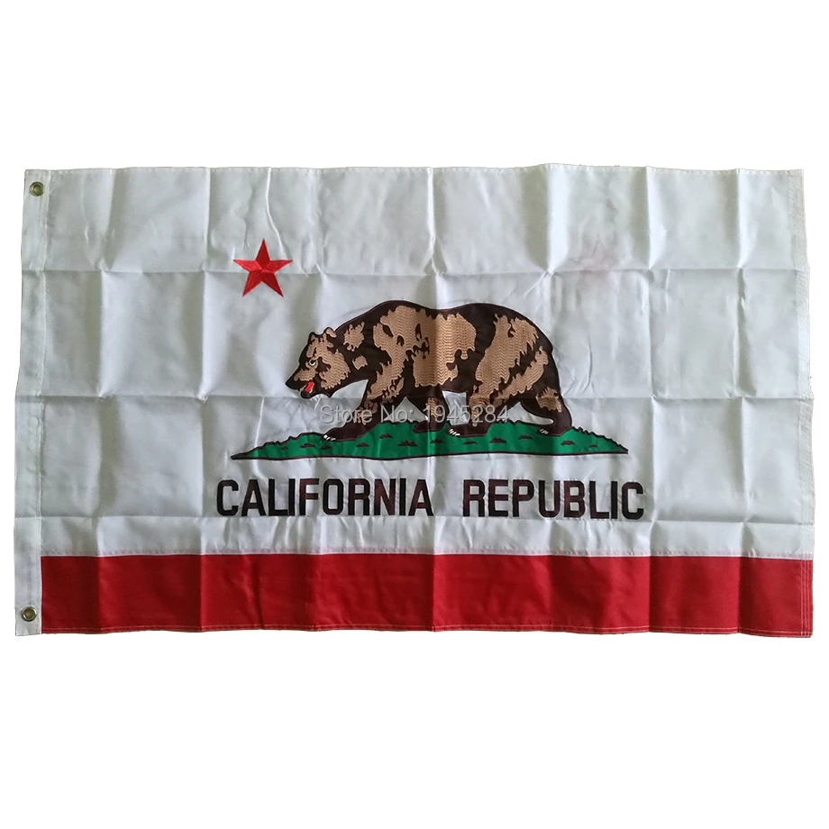 

Double-sided Embroidered Sewn California State Flag US State Flag Banner Oxford Fabric 3x5ft 90x150cm, free shipping