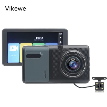 

Vikewe 5 Inch IPS HD Touch Screen Car Truck DVR Dual Lens Night Vision 1080P Dash Camera Video Recorder Parking Monitor