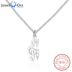 Персонализированные стерлингового серебра 925 пользовательское имя музыкальное ожерелье с нотой и кулоны подарок для девушки (JewelOra NE101580)
