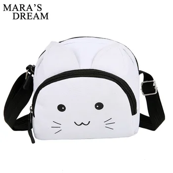 

Mara's Dream 2020 Spring Women's Bag New Korean Cute Kitten Bag Women Fashion Casual Canvas Shoulder Bag Cartoon Small Shoulder