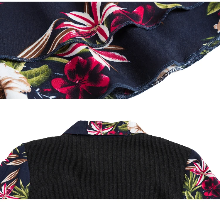 2529 Middle Age Women T Shirt Lapel Collar Knitted False Two Piece Long T Shirts Female Floral Printed Plus Size 4XL Elegant