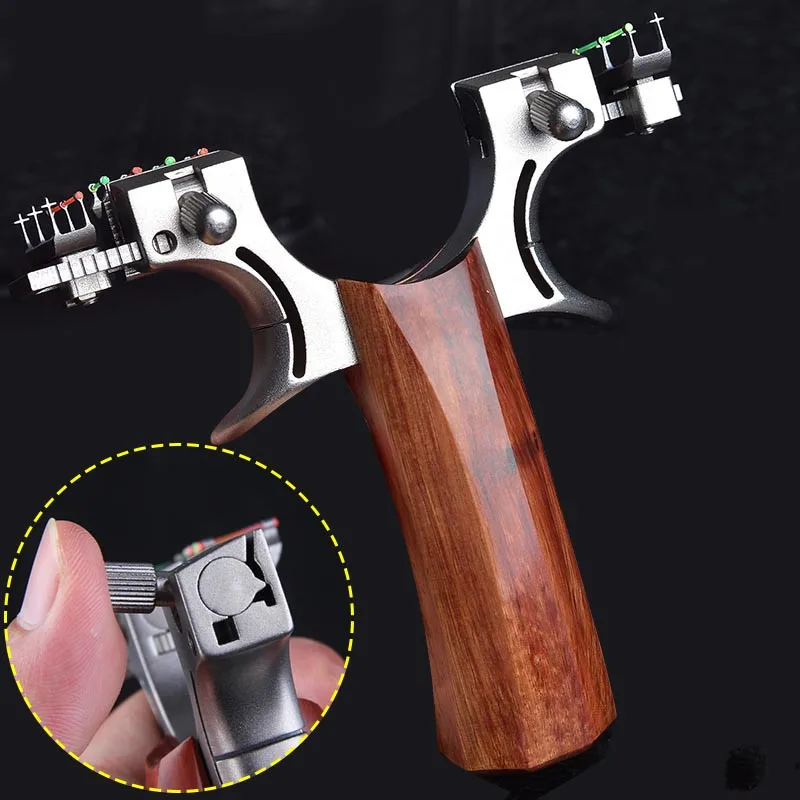 

Powerful Hunting Slingshot Stainless Steel Catapult +Wood Handle with Rubber Band Outdoor Shooting Game Sling Shot 2019 new