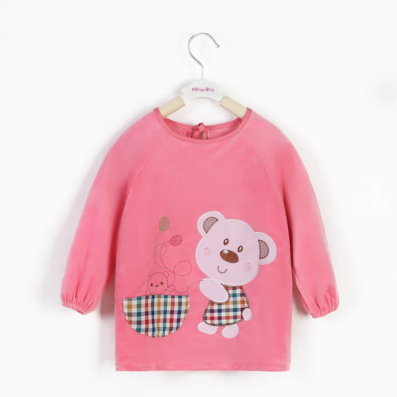 Baby Bibs Waterproof children Long Sleeve Girl Bibs Kids Burp Cloth Feeding Bib baby dinner bib with Pocket Child Apron Smock