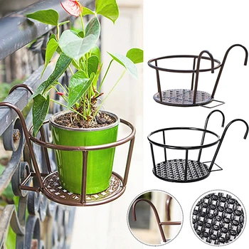 

Outdoor Hanging Plant Iron Racks Balcony Garden Flower Pot Stand Holder Home Decor
