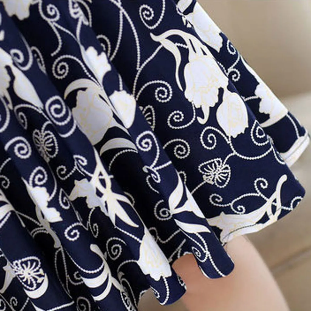 Модное женское платье с цветочным принтом элегантное модное летнее круглым