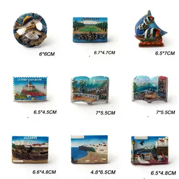 

3D resin Fridge Magnet BARCELOS EGYPT PORTO PANTHEON VIENNA Souvenir Magnetic Sticker Craft Home Decor collection gift