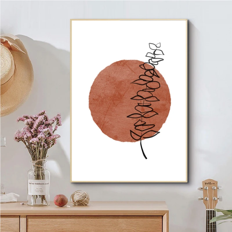 Terracotta-Sun-and-Moon-Boho-Abstract-Canvas-Painting-Wall-Art-Posters-Eucalyptus-Flower-Plants-Line-Art (2)