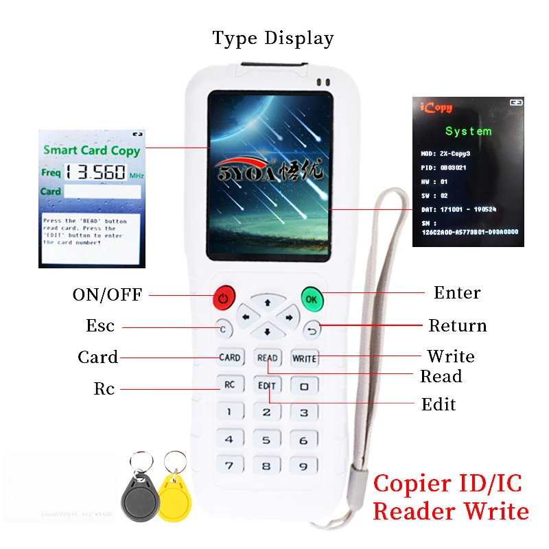 ICopy rfid копировальный аппарат NFC IC идентификационный Дубликатор устройство для