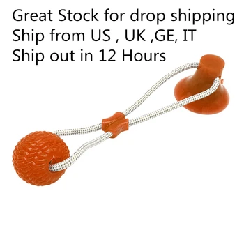 

Dog Interactive Activity Toy Doggy Suction Cup Push Ropeball TugToy TPR ball for Pet Tooth Cleaning Interactive Dog Toys