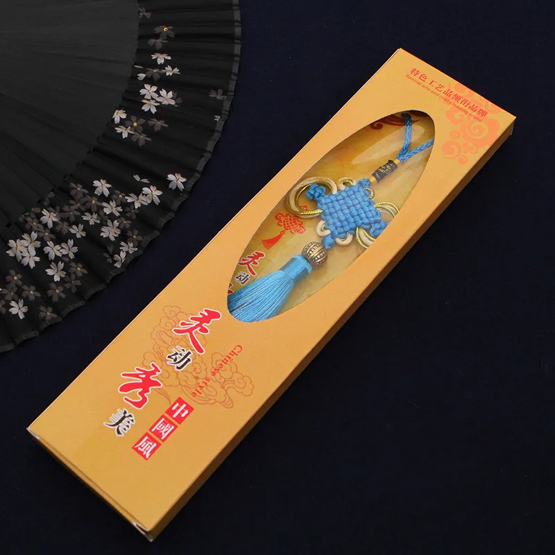 carton blue2 1 шт., полиэстер, китайская кисточка, ручная работа, Узелок, кисточка, подвеска, украшение для дома, ручная работа, бахрома, очень хороший подарок - Цвет: carton blue2