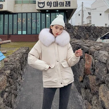 

Women winter 2020 coats fashion new Korean version of the hooded jacket winter jacket ladies loose down cotton clothing women