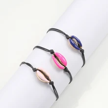 Dropshipping Puka Charm Shell pulsera moda ajustable cuerda cadena hecho a mano macramé amistad pulseras para mujeres niñas regalos(China)