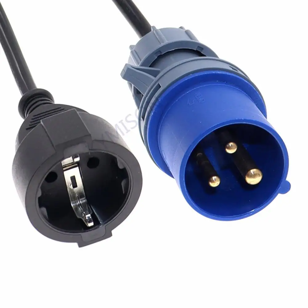 Plug to eu Schuko Cabo de Alimentação Industrial Heavy Duty Cabo de Extensão 1.5 mm Gauge Converter o 316c6 para ue Cee7 H05vv-f Iec316p6