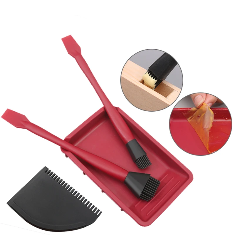 4Pc/set Woodworking Glue brush tool kit Silicone brush Soft glue brush