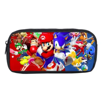 

Mochila Sonic pencil bag Children School Bags Boys Girls Mario pencil case Primary Kindergarten handbag Kids Small Bags