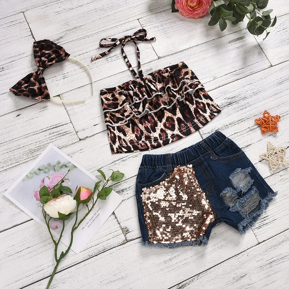 2pcs babu girl leopard clothes set (10)