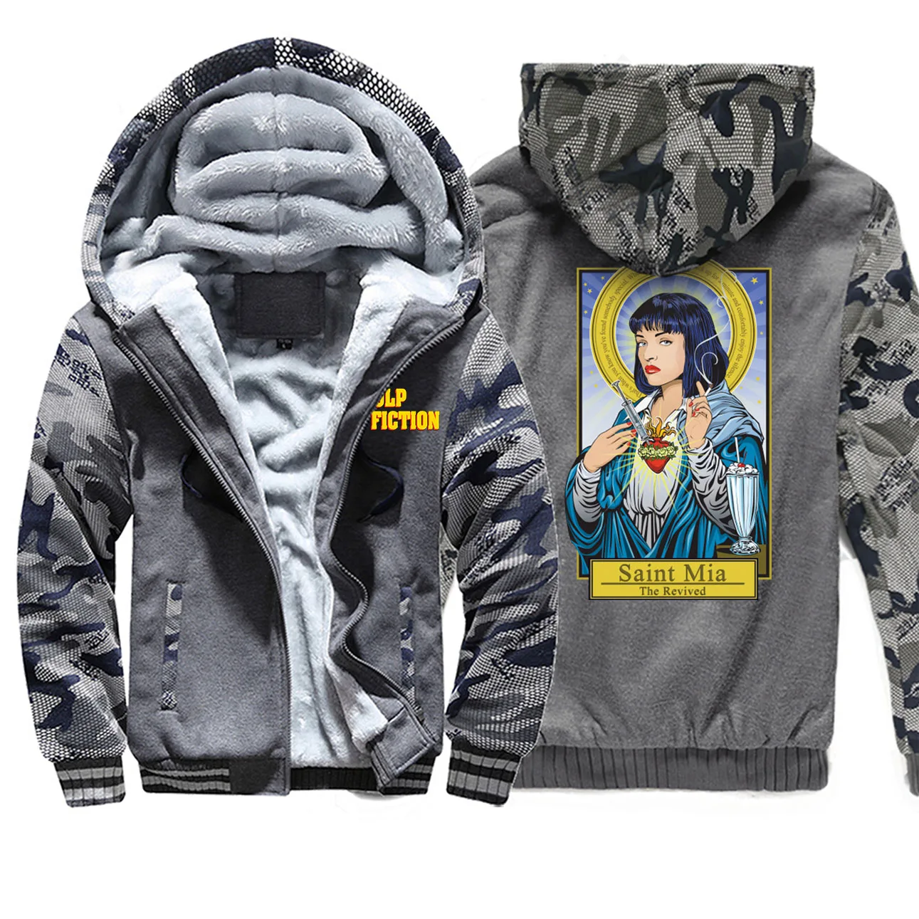 Pulp Ficition Camo Мужская Зимняя Толстая Флисовая Куртка теплое пальто утолщенная