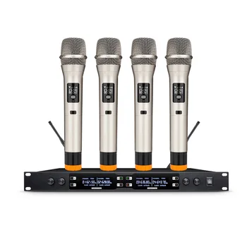 

Wireless microphone one drag four handheld microphone wedding stage performance U-shaped gooseneck collar clip meeting