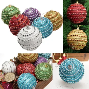 

1PC 8CM Christmas Rhinestone Glitter Baubles Balls Xmas Tree Ornament Decoration Home Hanging Ornament, Christmas Decoration