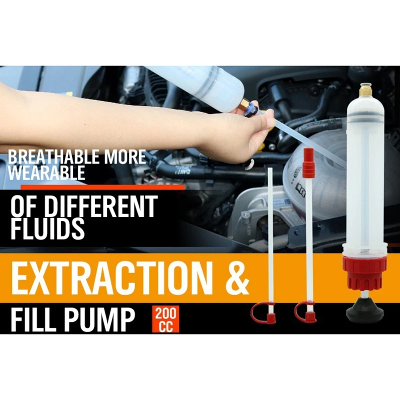 

200cc Car Oil Fluid Extractor Filling Syringe Bottle Transfer Hand Pump Tools Q39F