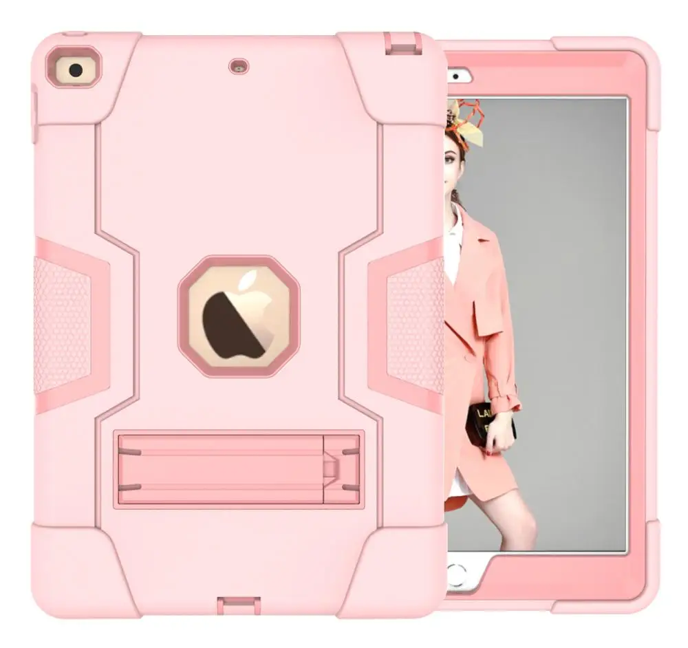 rose gold Новинка для iPad 10,2 7th Gen чехол, прочный ударопрочный сверхмощный Гибридный трехслойный защитный чехол для детей - Цвет: rose gold