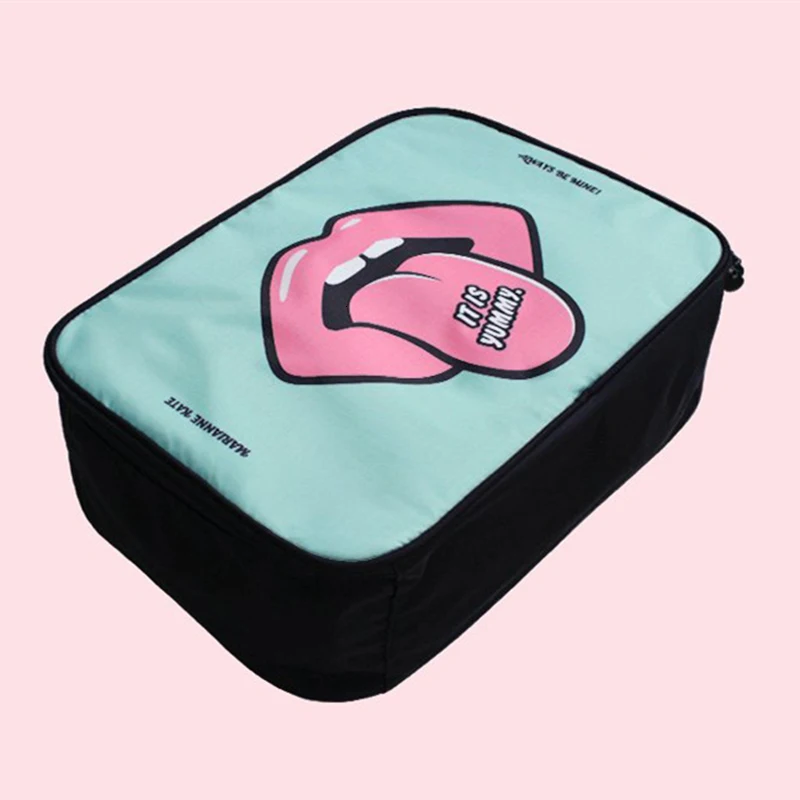 Sky blue lips S Cosyde, дорожная мультяшная косметичка, большая емкость, чехлы для макияжа, портативная, для ванной, для хранения, органайзер, сумки, водонепроницаемая косметичка - Цвет: Sky blue lips S