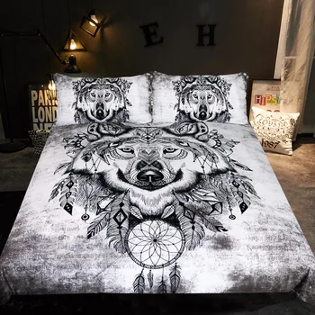 

Animal wolf bed cover pillowcase 2-3 piece duvet cover full size bedding set