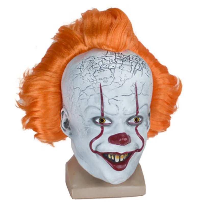 Оранжевый Pennywise Джокер маска Стивен Кинг It Chapter два 2 ужасов клоун Косплей латексный шлем страшный Хэллоуин вечерние костюм, реквизит - Цвет: Оранжевый