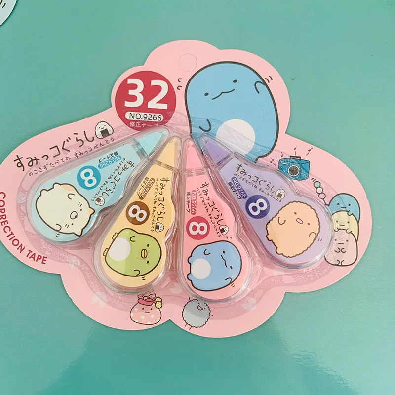 4 шт./компл. 5 мм* 3 м Kawaii Sumikko Корректирующая лента милые ленты с рисунком школа письменный корректор инструмент канцелярские принадлежности канцелярские товары