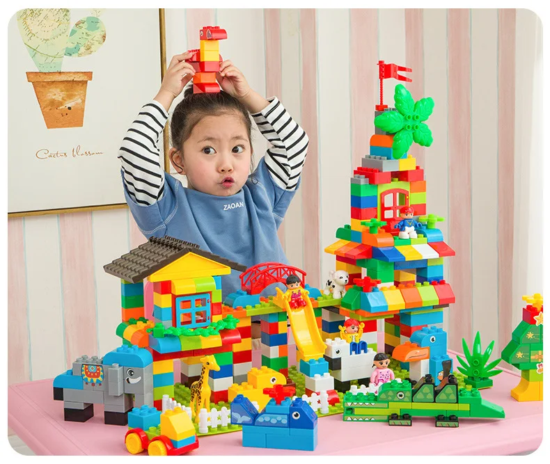 

388 large building block stickers color large brick character accessories and ED DuploED children's Christmas gifts