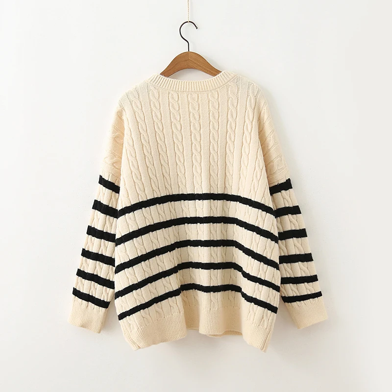 H. SA pull femme nouveaute, черно-белый полосатый пуловер и свитера, длинные, свободные, для детей, пуловеры, рождественские милые джемперы