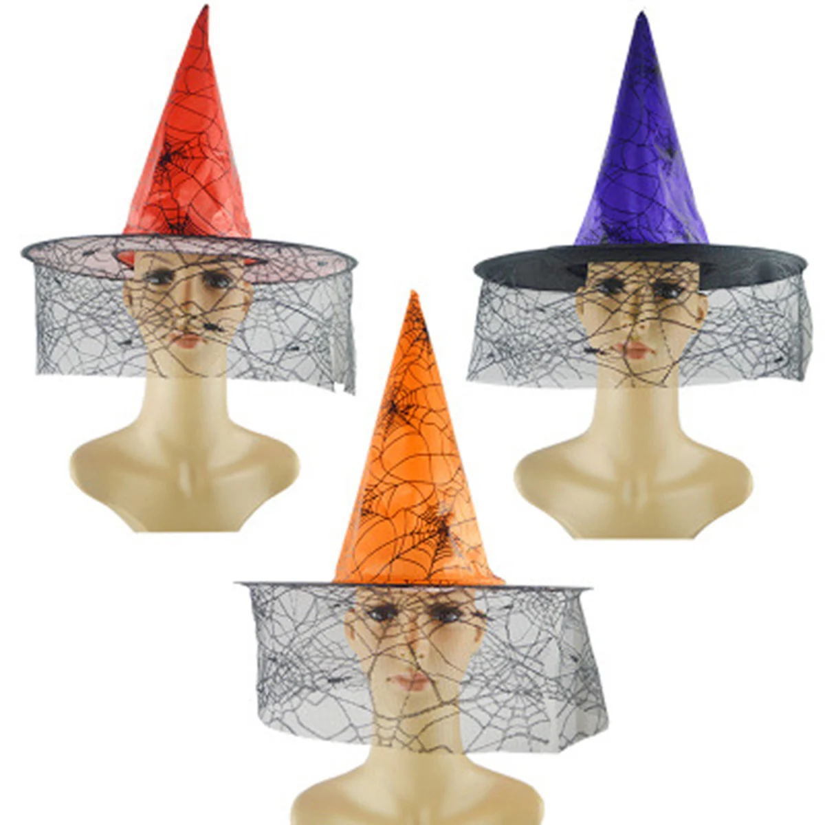 Witch Hats for Women Wicked Lace Witch Brim Hat Halloween Carnival