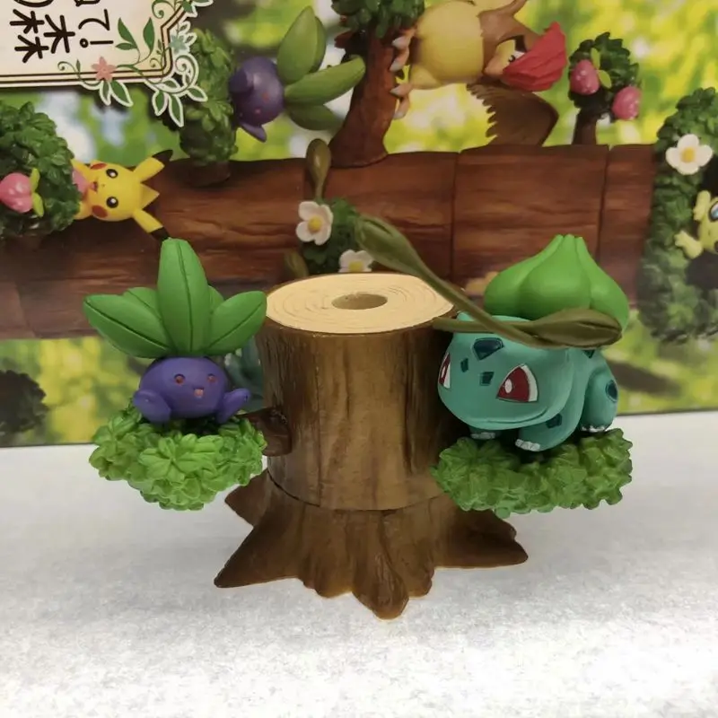Волшебный детский лес Артикул Дженга пень эльфы Bulbasaur настольная сцена Гараж Комплект