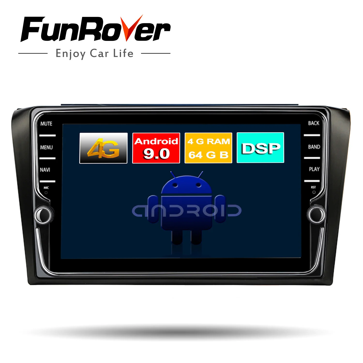 Funrover android 8,1 2 din автомобильный dvd мультимедийный плеер для mazda 3 mazda3 2004-2009 радио gps навигационная лента рекордер 4G + 64G DSP