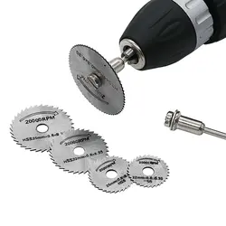 Mini lame de scie circulaire HSS, outil rotatif pour Dremel, coupe métal, ensemble d'outils électriques, disques de coupe du bois, perçage, mandrin, manchette, 7 pièces/ensemble 