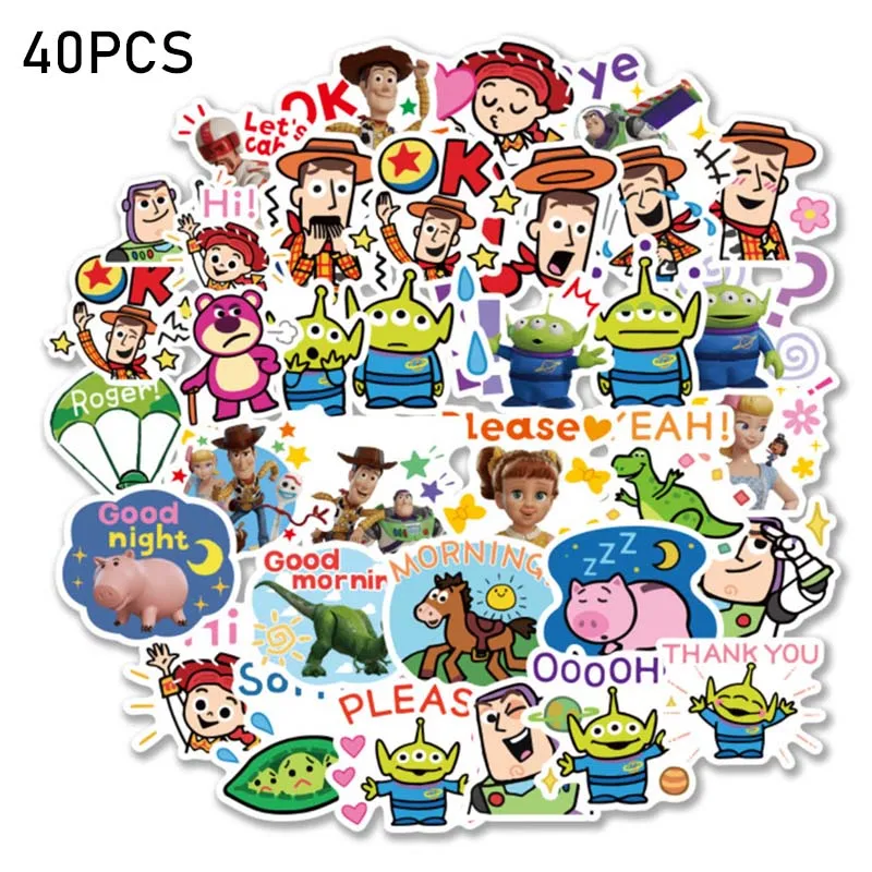 40PCS TZ-27 80 шт. стикеры игрушка "Дисней" История 4 наклейки Forky Woody Alien Buzz Lightyear Водонепроницаемая наклейка s телефонная книга холодильник ноутбук наклейка s - Цвет: 40PCS TZ-27