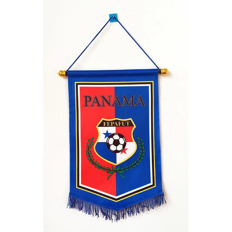 

2018 Football World Cup Panama National Football 36cm*23cm Size Double Sides Christmas decorations Hanging Flag Banner Gifts
