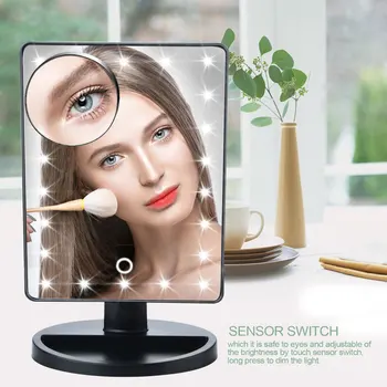 

180 Degree Rotation Makeup Mirror With Led Light 10X Magnifying Mirror With Suction Cups Vanity Mirror Light Makeup Accessories