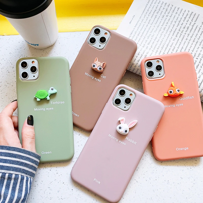 Креативный милый чехол для телефона с маленькими животными iPhone 11 Pro Max X XS XR мягкий