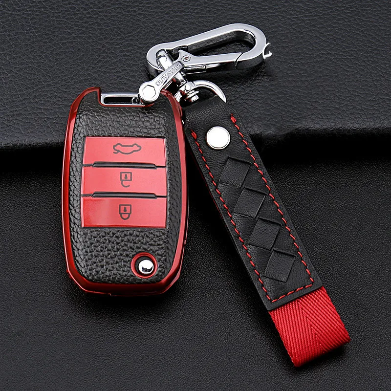 Bonito capa completa novo caso chave do carro escudo para kia rio 3 ql sportage ceed cerato sorento k2 k3 k4 k5 acessórios titular escudo