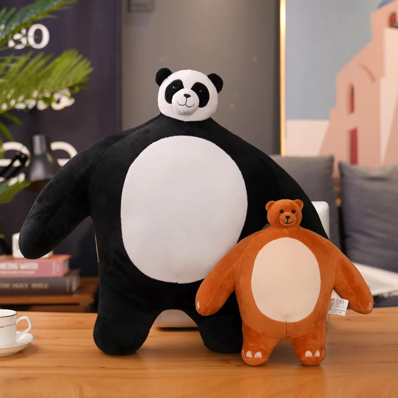 24/47cm Small Head Cartoon Bear Sloth Fox Panda Elephant Dolls