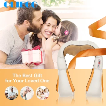 

OLIECO Home Electric Shiatsu Neck Massager Car U Shape 4/6 Key Cape Back Massagem Heated Deep Kneading Shoulder Massage Machine