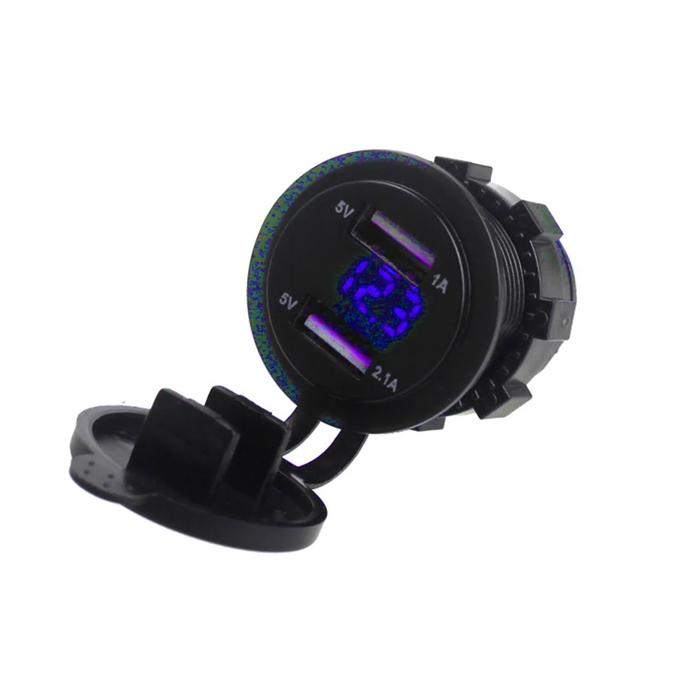 

Motorcycle Accessories Dual USB Port Car Charger With Voltmeter 12-24V 3.1A Applicable Charging Range: Mobile Phone, etc.