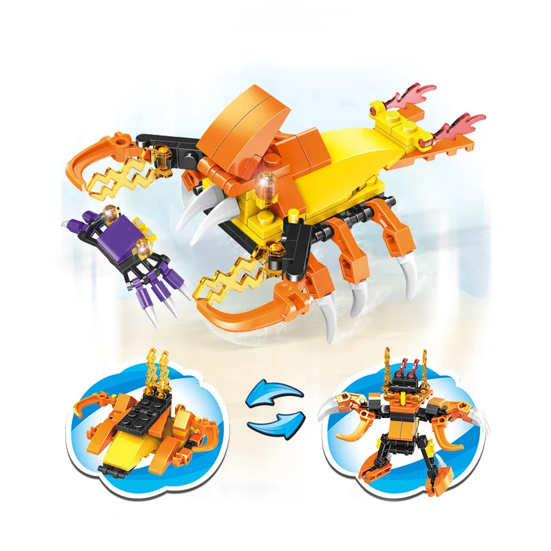 

Children Plastic Assembly Toy Boy Educational Early Childhood Inserted Building Blocks Marine Organism Series 6-in-1 Model