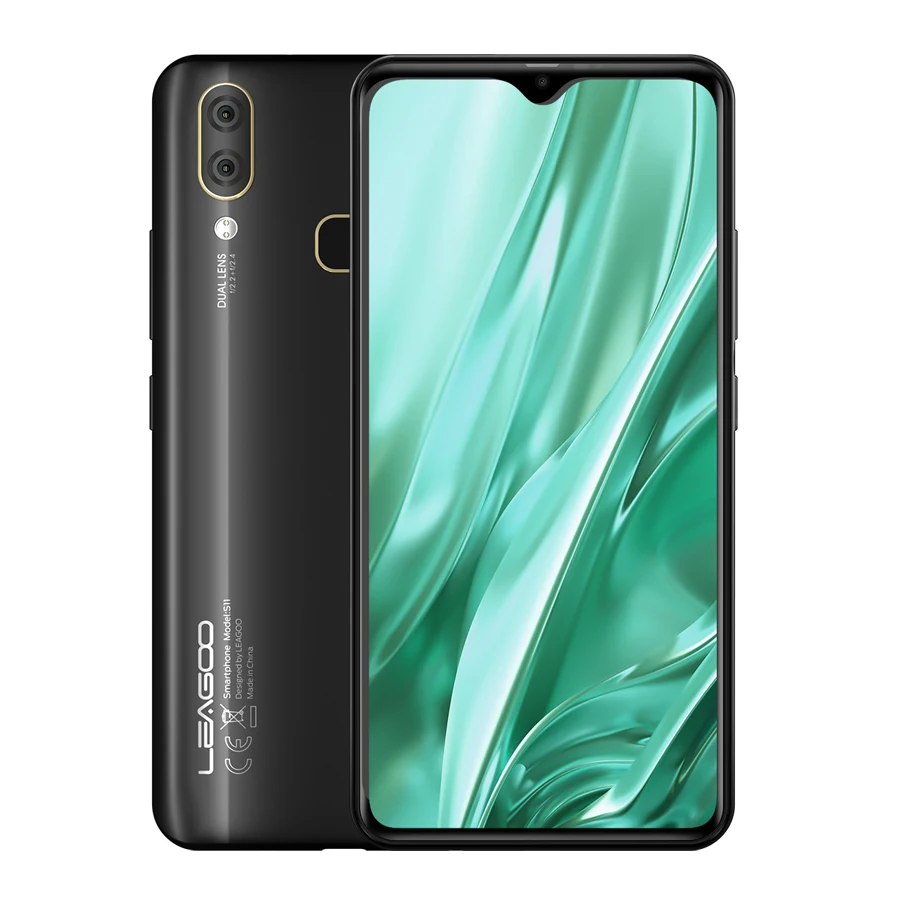 LEAGOO S11 Android 9,0 6," дисплей капли 4 Гб 64 Гб Helio P22 восьмиядерный смартфон 13 МП Двойная камера отпечаток пальца мобильный телефон - Цвет: Black
