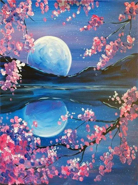 

DIY Full Diamond Painting Landscape Sunset Cross stitch Diamond Embroidery Seaside Sunset Picture Sunrise