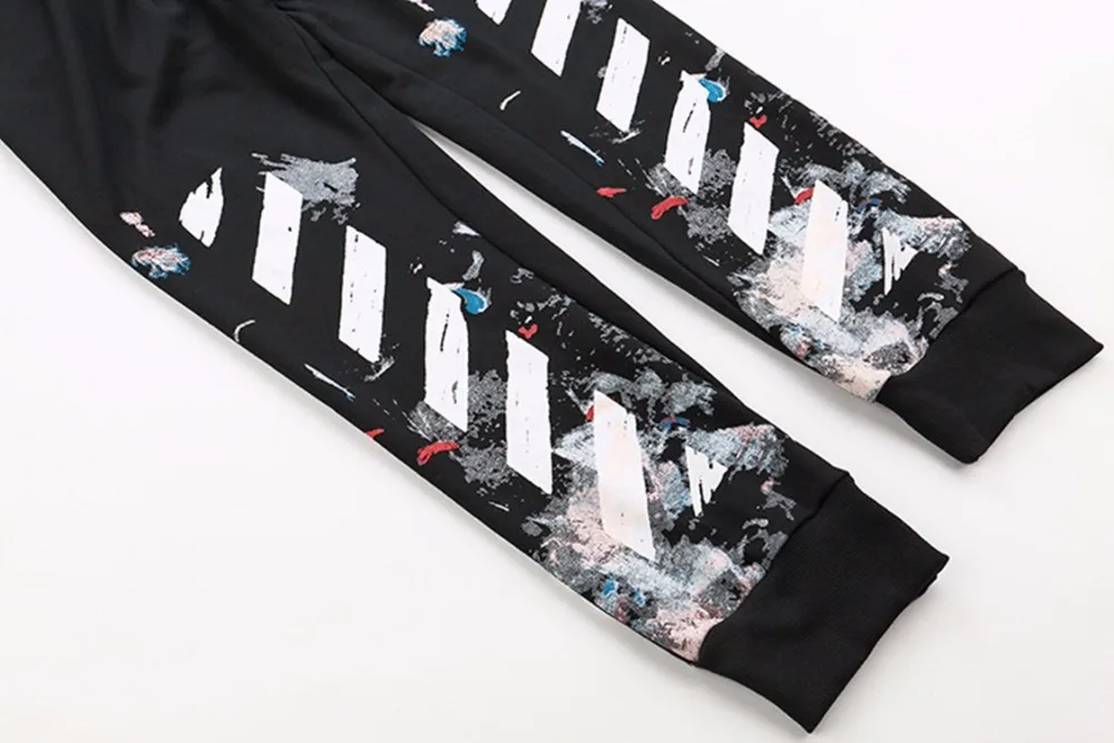 OFF-WHITE Звездные фейерверки брюки свободные мужские повседневные брюки для пары ow брызги чернил граффити улица хип хоп