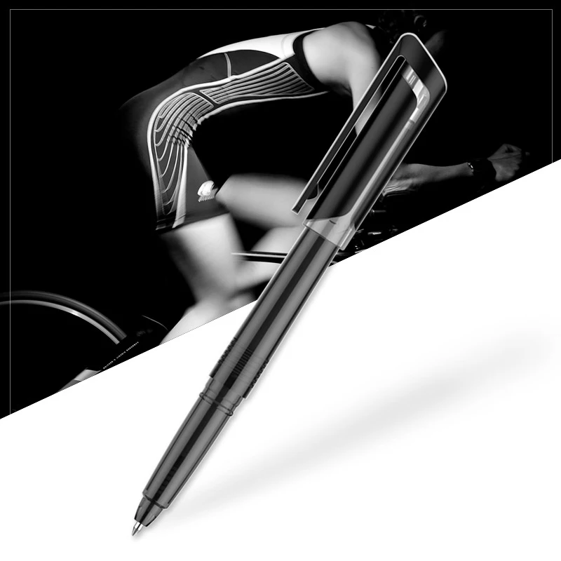 Высококачественная рекламная ручка с логотипом на заказ, гелевые черные чернила для ручек, бизнес школьные принадлежности, канцелярские принадлежности, Офисная ручка, подарок - Цвет: Transparent Black