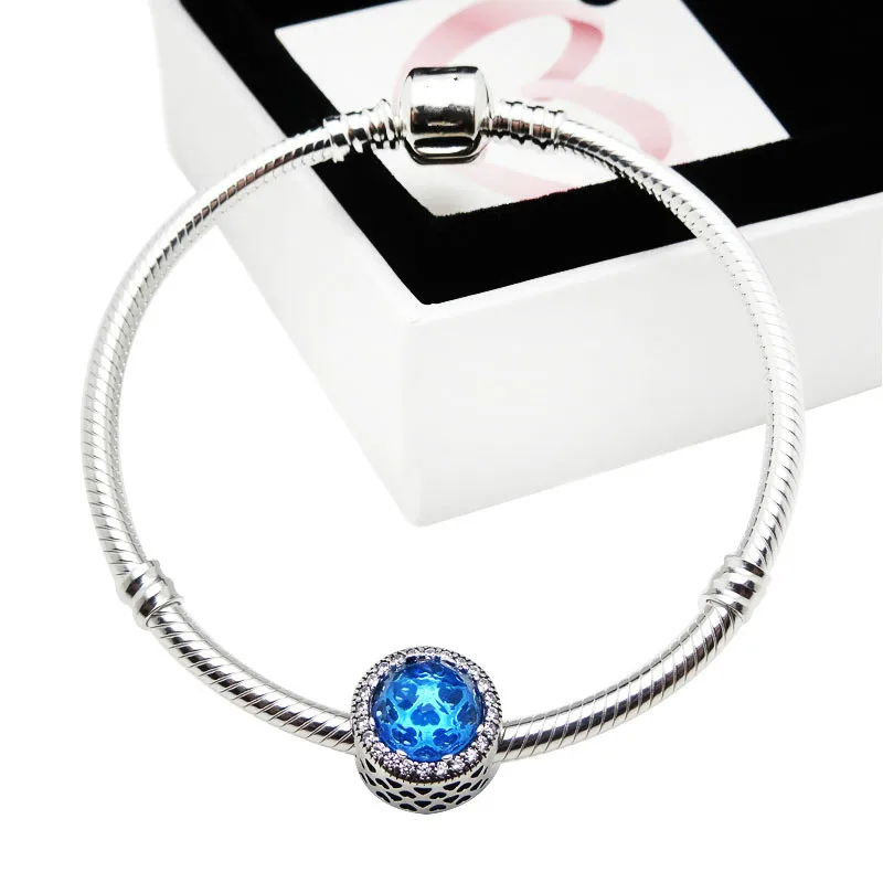 Подлинная 925 пробы Серебряная Классическая цепь для головы змеиная цепочка Pan браслет DIY браслет отправляется женщинам подарок на день рождения