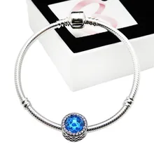 Подлинная 925 пробы Серебряная Классическая цепь для головы змеиная цепочка Pan браслет DIY браслет отправляется женщинам подарок на день рождения